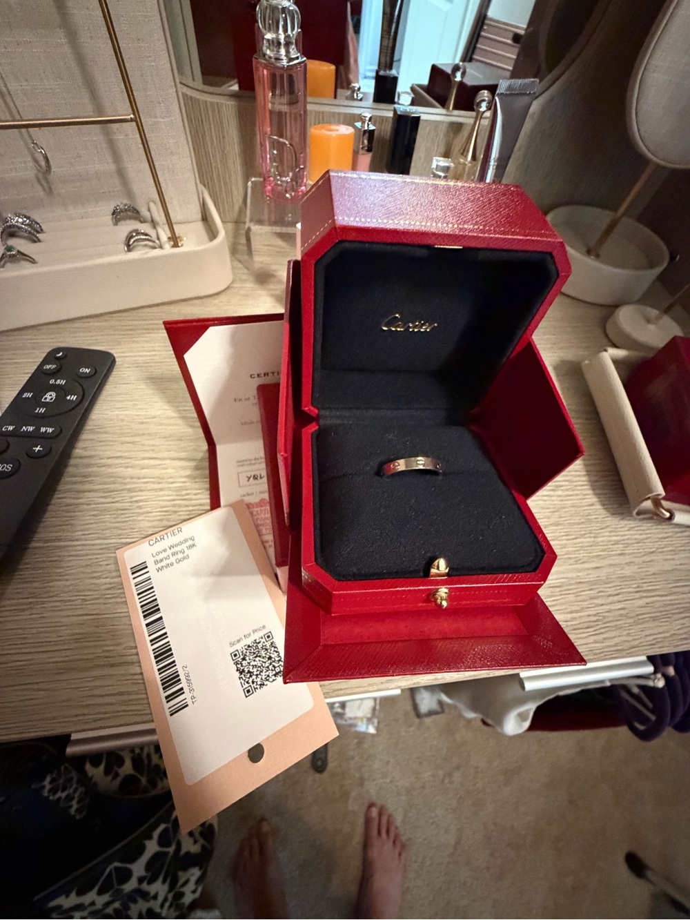 Cartier White Gold Small Love Ring Size 55